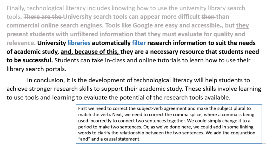 Revise the Sentences (Workout E) University Writing Lessons